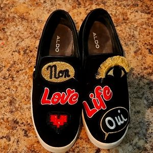 Aldo Keacien Black slip-on sneaker shoe size 6.5